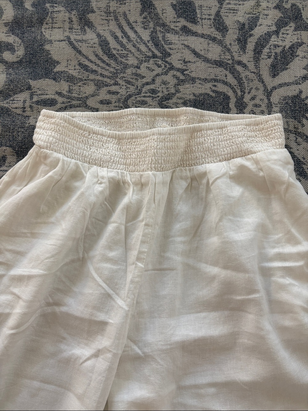 aerie Cream Elastic-Waist Gauzy Wide-Leg Pants - Picture 2 of 5
